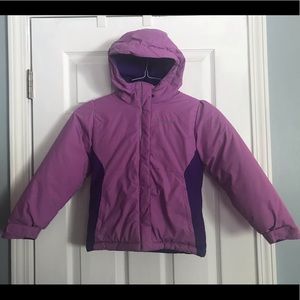 Colombia girls purple puffer jacket w/ hood 6 - 6X